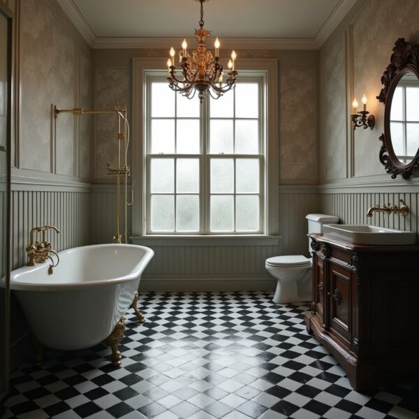 Black And White Bathroom Floor Tile Ideas
