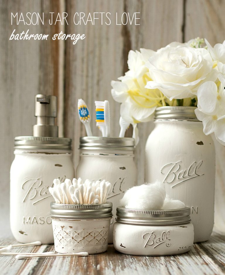 How To Make Mason Jar Bathroom Set