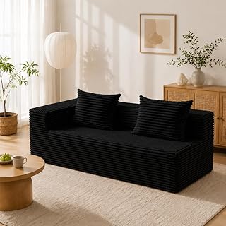 L-Shaped Sectional Sofa Corduroy Couch